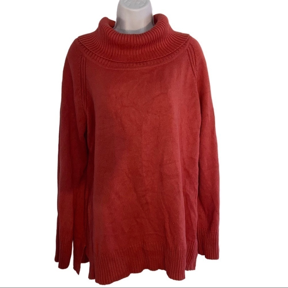 Coldwater Creek Cowl Neck Sweater L Orange